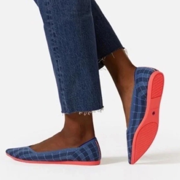 ROTHY’S The Point in Indigo Gingham Plaid Size 8 - Picture 13 of 15